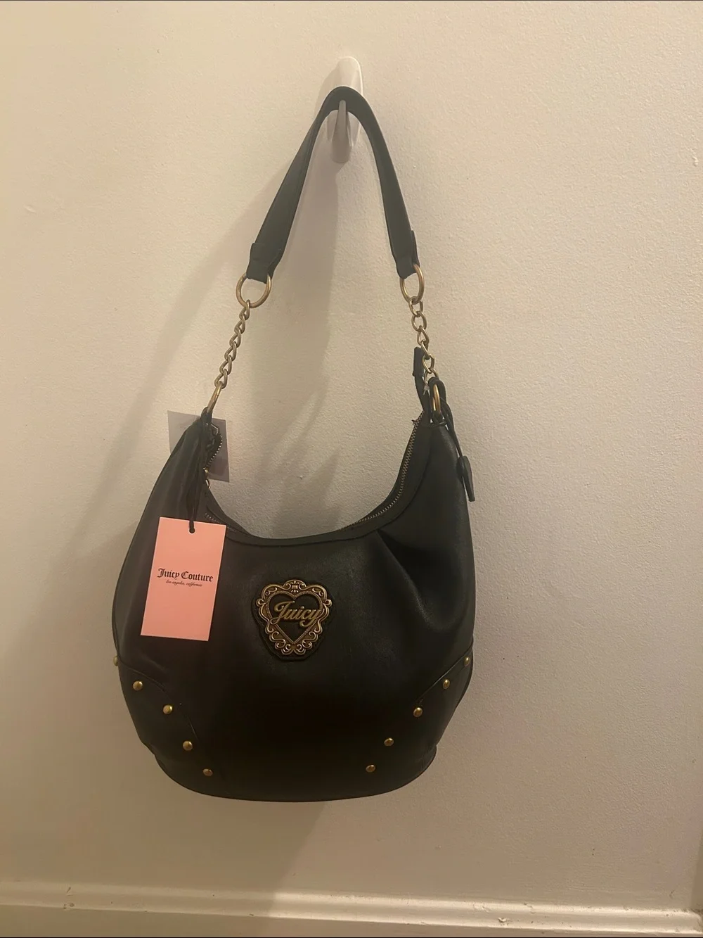 Juicy Couture Black Hobo Bag with Gold Accents